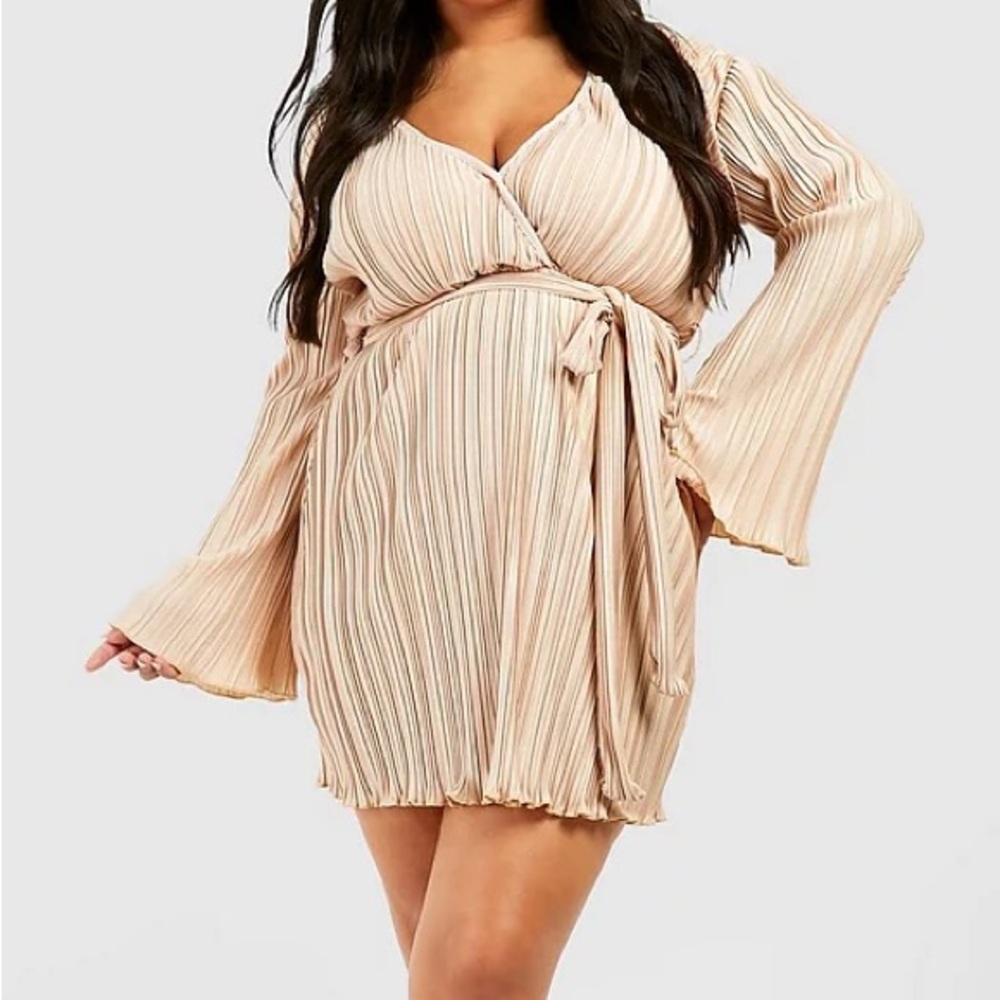 Plus Size Flared Sleeve Skater Dress